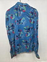 New Women’s Tem Tex Multicolor Design Long Sleeve Pearl Snap Size 32 MM-60
