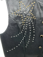 New Women’s 1849 Authentic Ranchwear Black Star Western Show Vest Large L-602