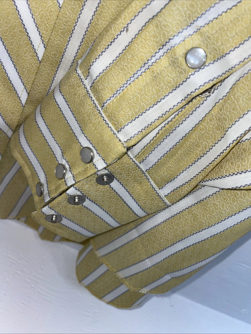 New Men’s Fenton Yellow Long Sleeve Pearl Snap Medium B-96