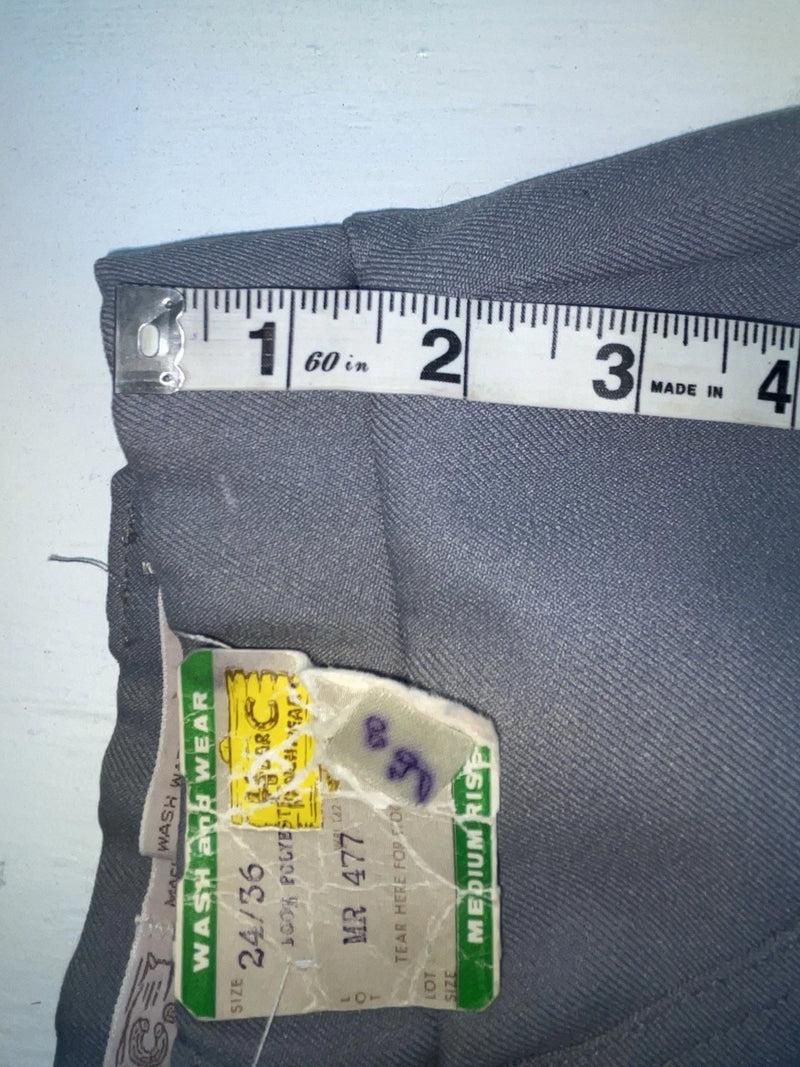 New Vintage Gray H Bar C Polyester Pants #477 3A-58