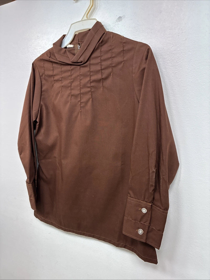 New Kids Brown Long Sleeve Half Zip Show Shirt Size 12 TT-125