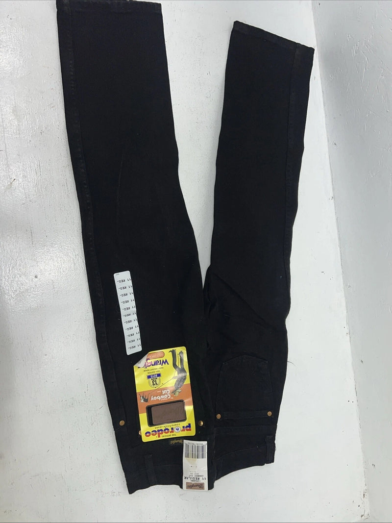New Boys Black Wrangler Cowboy Cut Pro Rodeo Denim Jeans. 11/25 1/2 B-28