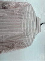 New Men’s Tem Tex Pink White Stripe Long Sleeve Pearl Snap 16 X 33 Large M-25