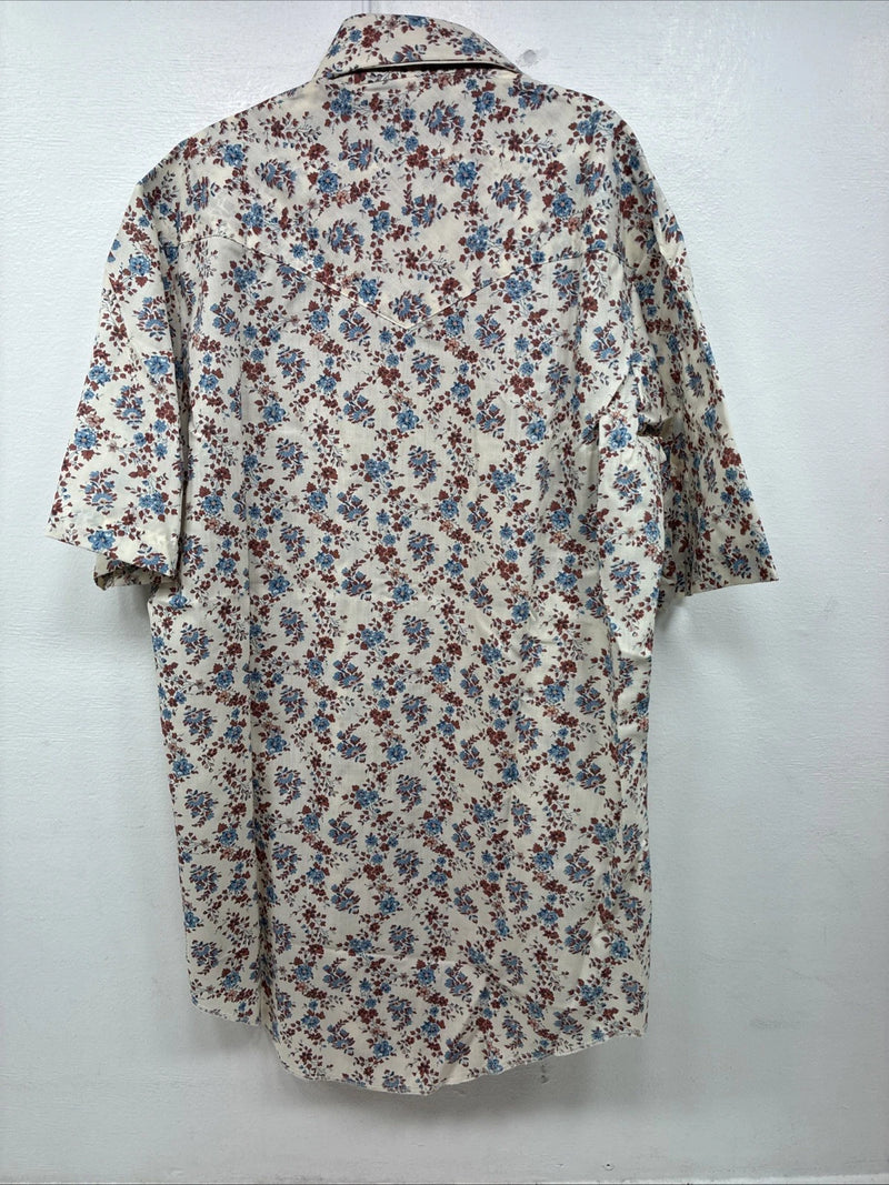 New Women’s Champion Western Floral Long Sleeve Pearl Snap Size 15 KK-120