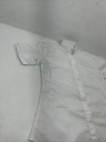 New Women’s White Tough 1 Comfort Riders Short Sleeve English Shirt. 34 G-57