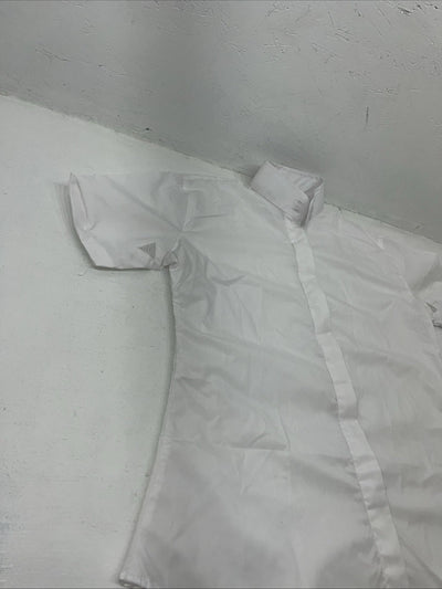 New Women’s White Tough 1 Comfort Riders Short Sleeve English Shirt. 34 G-57