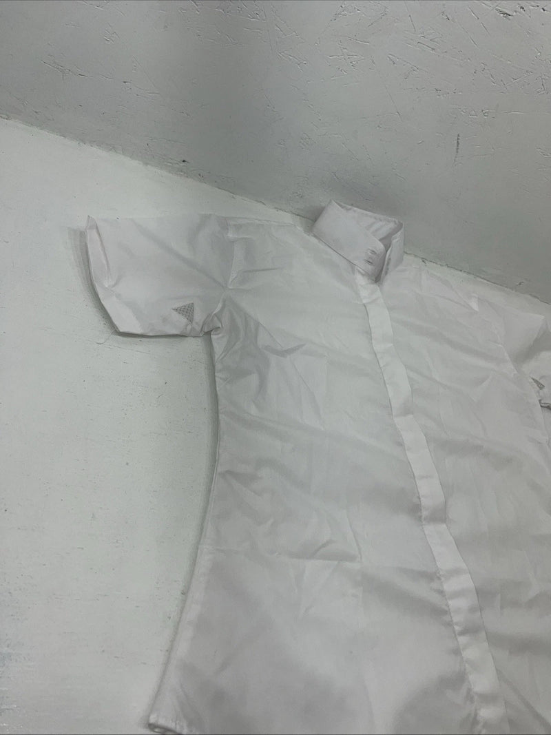 New Women’s White Tough 1 Comfort Riders Short Sleeve English Shirt. 34 G-57
