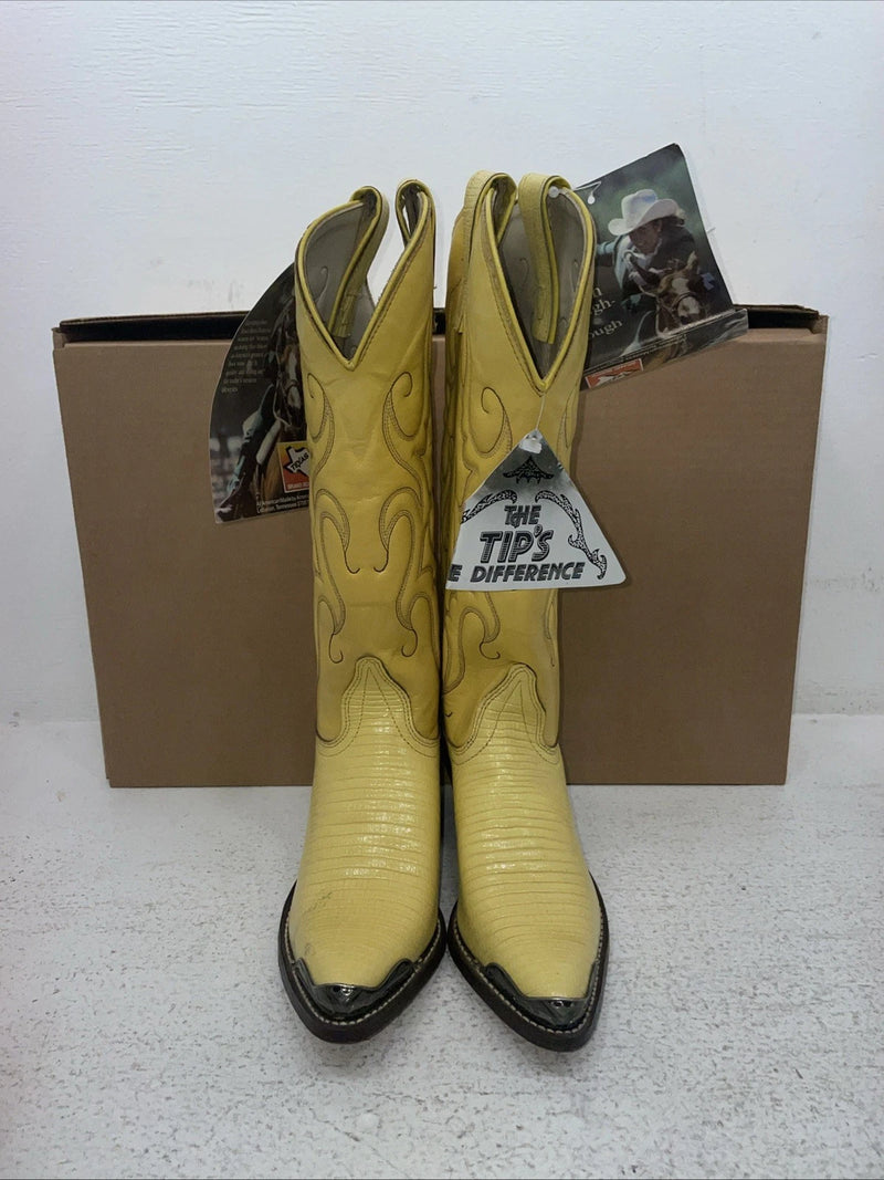 New Women’s Yellow Texas Brand Cowboy Boots. 4634 5 M. 2-68