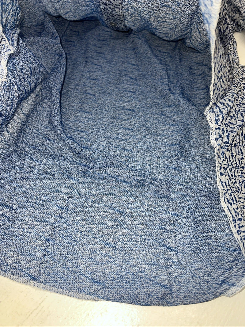 New Men’s Blue Pearl Snap Miller Long Sleeve Shirt. 15.5x33 M I-45