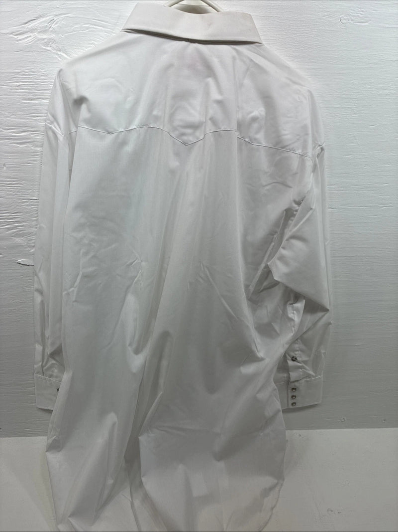 New Men’s Panhandle Slim White Long Sleeve Pearl Snap 3XL E-76