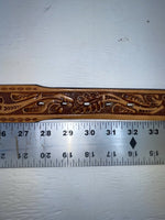 New Brown Genuine Leather Longhorn Tooled 30” Belt #82881 JJ-130