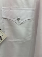 New Men’s ELY Cattleman White Long Sleeve Pearl Snap 16.5 X 34 Large X-38