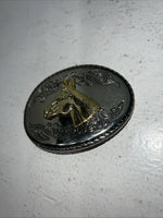 New Women’s Western Express Inc Gold Copper Horse Head Belt Buckle. ME-29 A-100