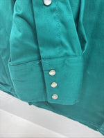 New Men’s Panhandle Slim Green Long Sleeve Pearl Snap 16.5 Large V-89