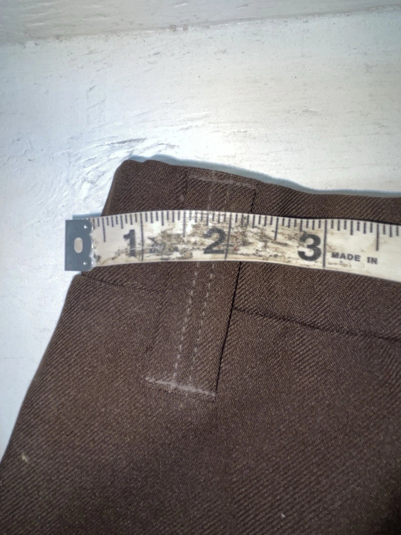 New Vintage Brown H Bar C Polyester Pants #MR477 SS-48