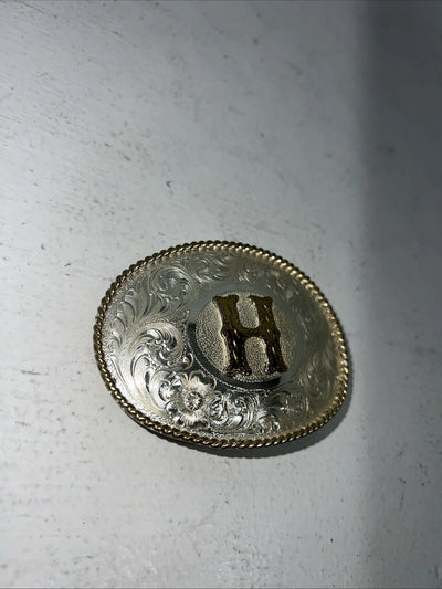 New Womens Award Design “H” Gold Belt Buckle. 1212H A-106