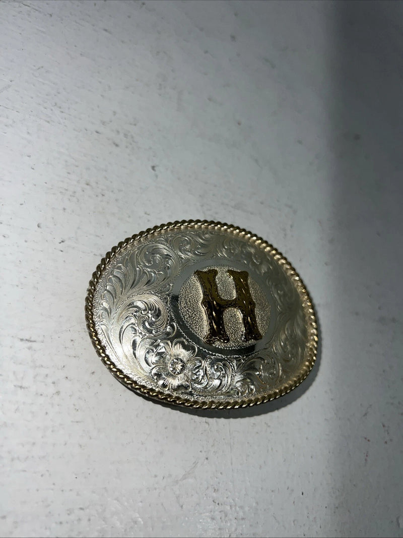 New Womens Award Design “H” Gold Belt Buckle. 1212H A-106