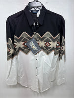 New Women’s Brooks & Dunn Western Design Long Sleeve Button Up Medium YY-113