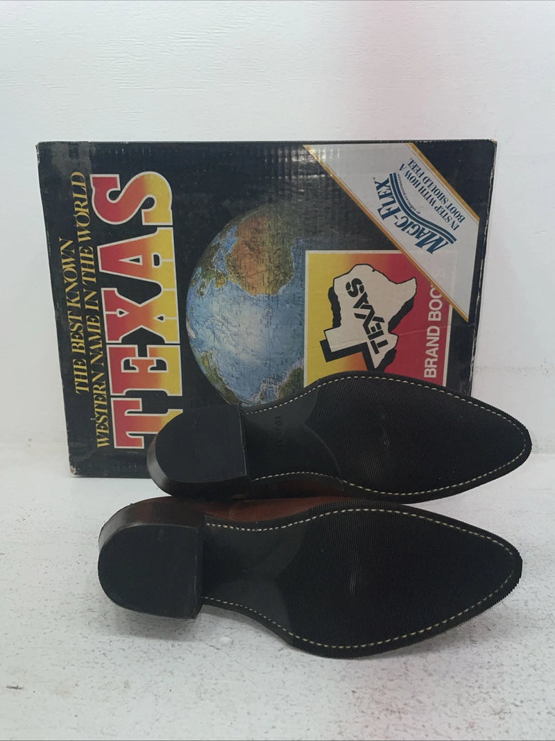 New Men’s Brown Texas Brand Cowboy Boots. M 374 9 D. 3-74
