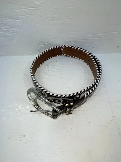 New Black Genuine Leather Nocona Stitched And Weaved S Belt #N3488802 Z-147