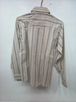 New Women’s Ranch Tan Stripe Long Sleeve Pearl Snap Size 34 MM-4