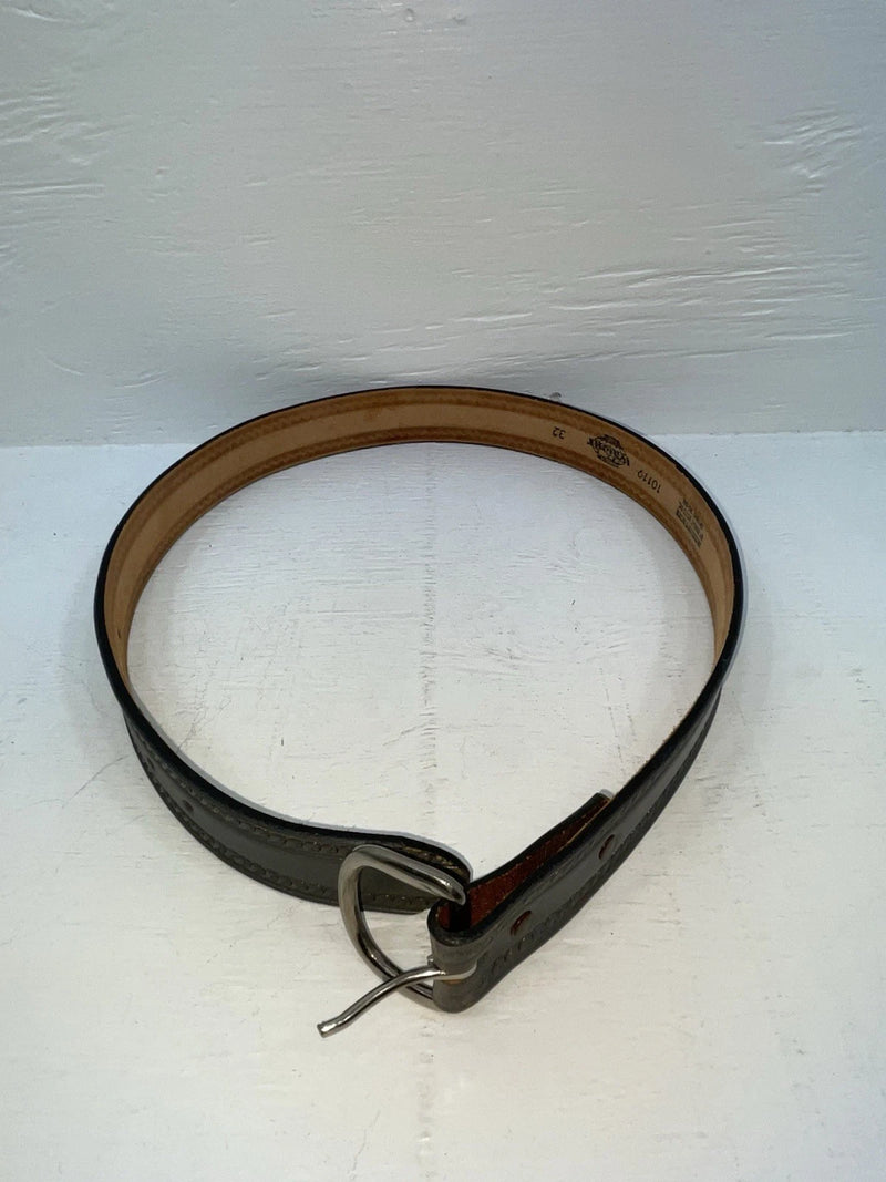 New Gray Genuine Leather Wright Tooled 32” Belt #10119 JJ-53