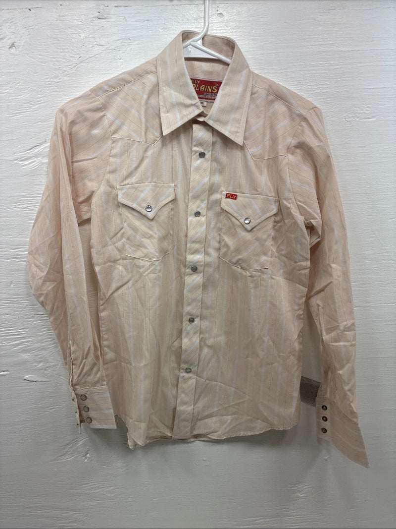 New Kids ELY Plains Tan Stripe Long Sleeve Pearl Snap Size 16 CC-115