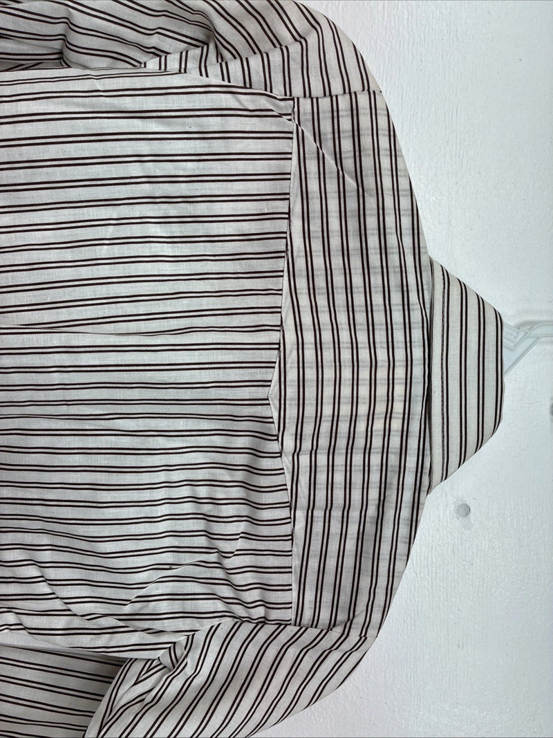 New Kids Kangaroo Brown Stripe long Sleeve Pearl Snap Size 8 DD-136