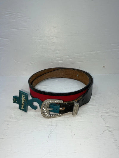 New Red Genuine Leather Wrangler 34” Belt #628005 JJ-5