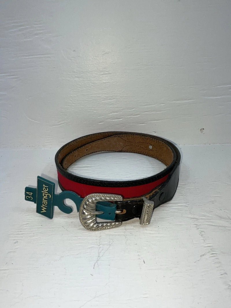 New Red Genuine Leather Wrangler 34” Belt #628005 JJ-5