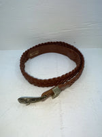 New Brown Genuine Leather Braided 34” Belt #02/4709 JJ-59