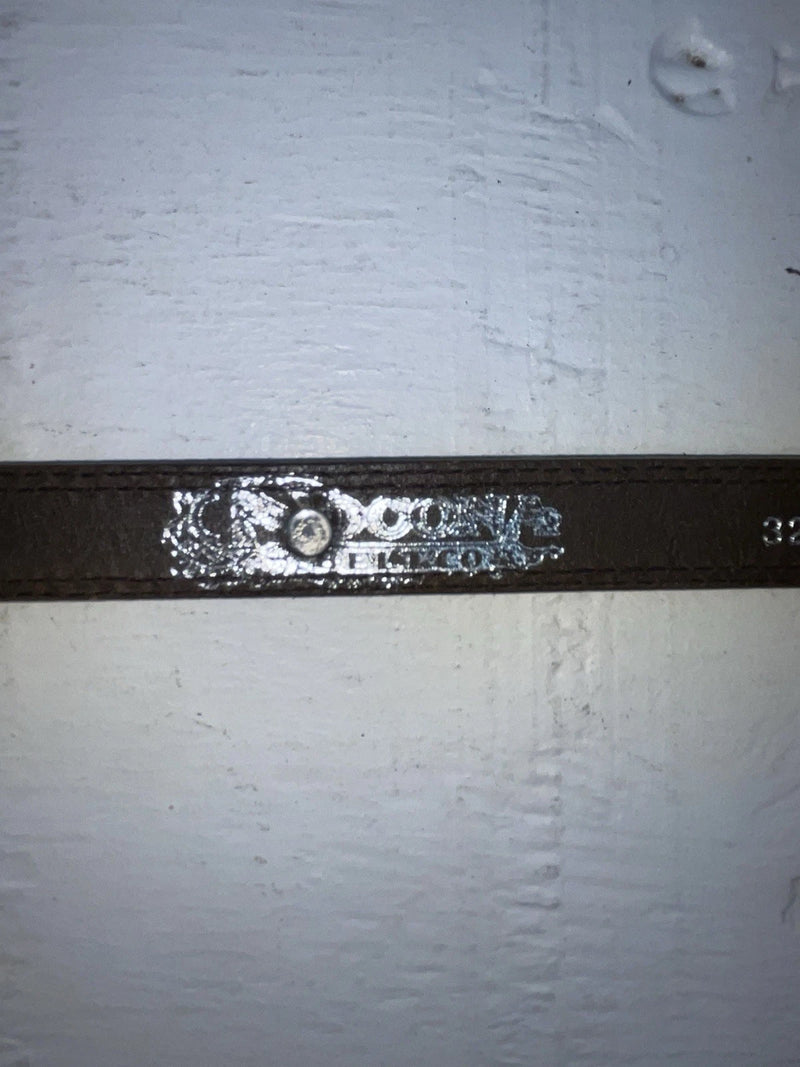 New Brown Genuine Leather Nocona Silver Pendent 28” Belt #3216244 JJ-119