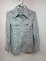 New Women’s Lee Blue Design Long Sleeve Button Up Jacket Size 11 KK-42