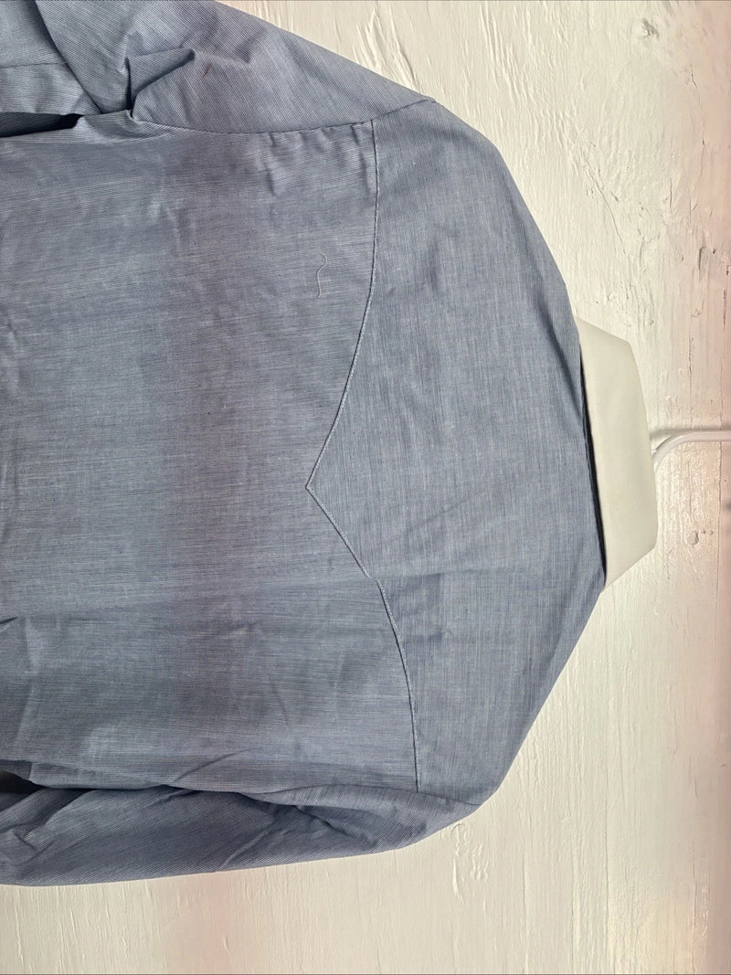New Men’s Circle S Blue White Long Sleeve Button Up 15 X 34 Medium T-41