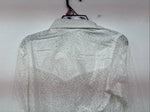 New Women’s Cumberland White Cheetah Print Long Sleeve Pearl Snap Small LL-2