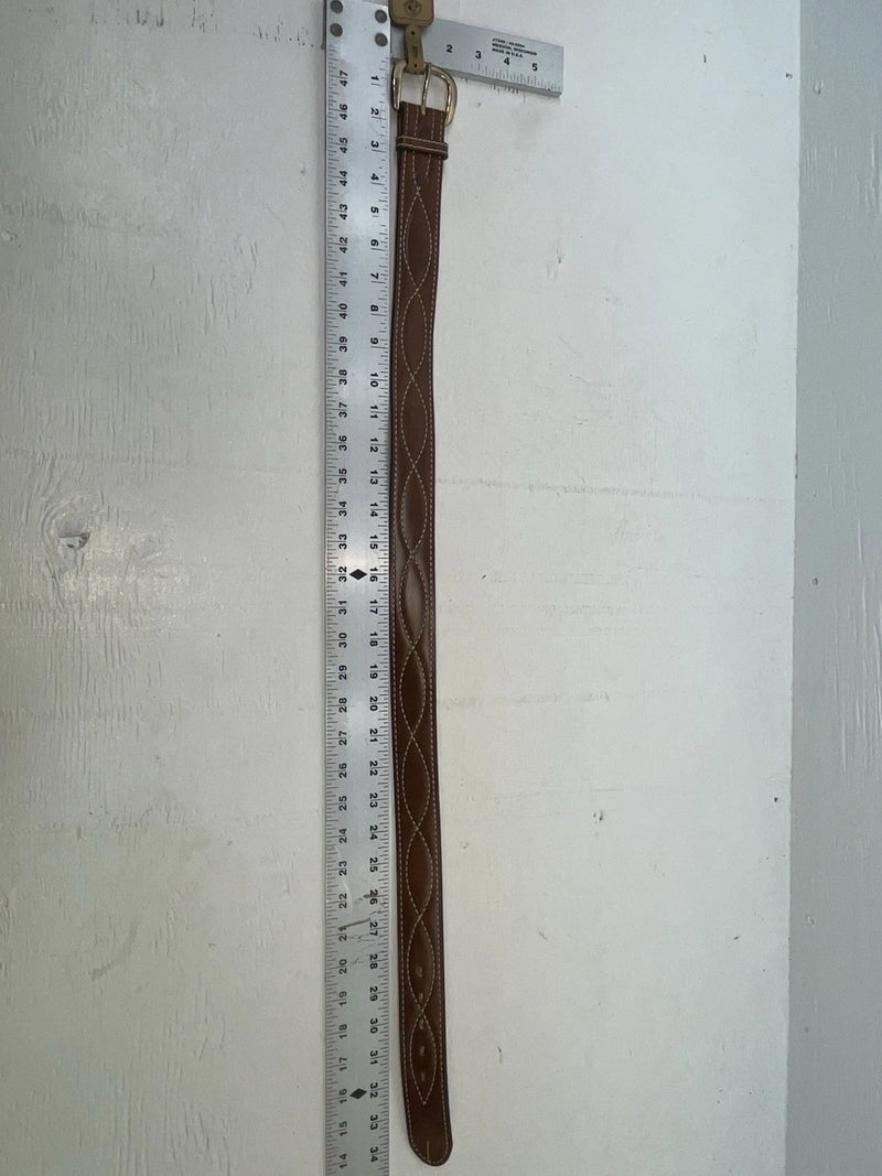 New Brown Genuine Leather Tex Tan Stitched 30” Belt #736H NN-8