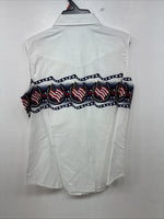 New Women’s Cumberland White Designed Short Sleeve Pearl Snap MM-70