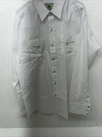 New Men’s White Mesquite Long Sleeve Pearl Snap Shirt. 17.5x37 XL S-5