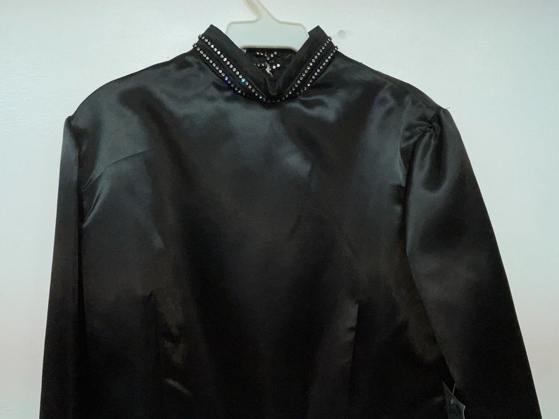 New Women’s Black Congress Classics Long Sleeve Zip Up Body Suit M 3B-114