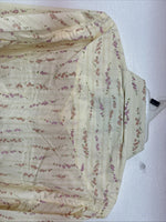 New Kids White Horse Floral Long Sleeve Pearl Snap Large MM-6