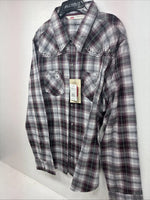 New Women’s Cumberland Purple Plaid Long Sleeve Pearl Snap Size 3X GG-11