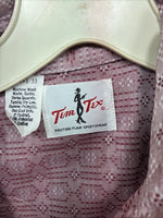 New Women’s Tem Tex Pink Deigned Long Sleeve Pearl Snap 14.5 II-5