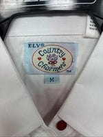 New Women’s Country Charmers White Rose Long Sleeve Pearl Snap Medium LL-55
