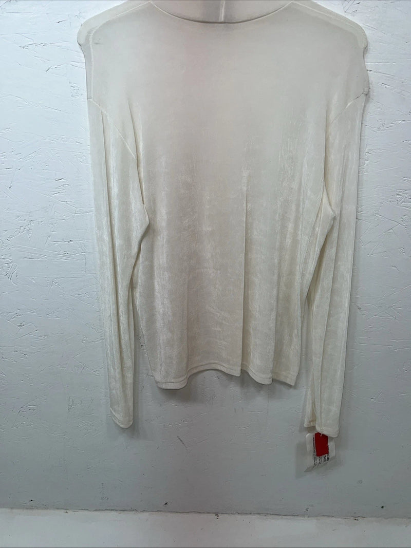 New Women’s White 1849 Authentic Ranchwear Long Sleeve Shirt Large UU-44