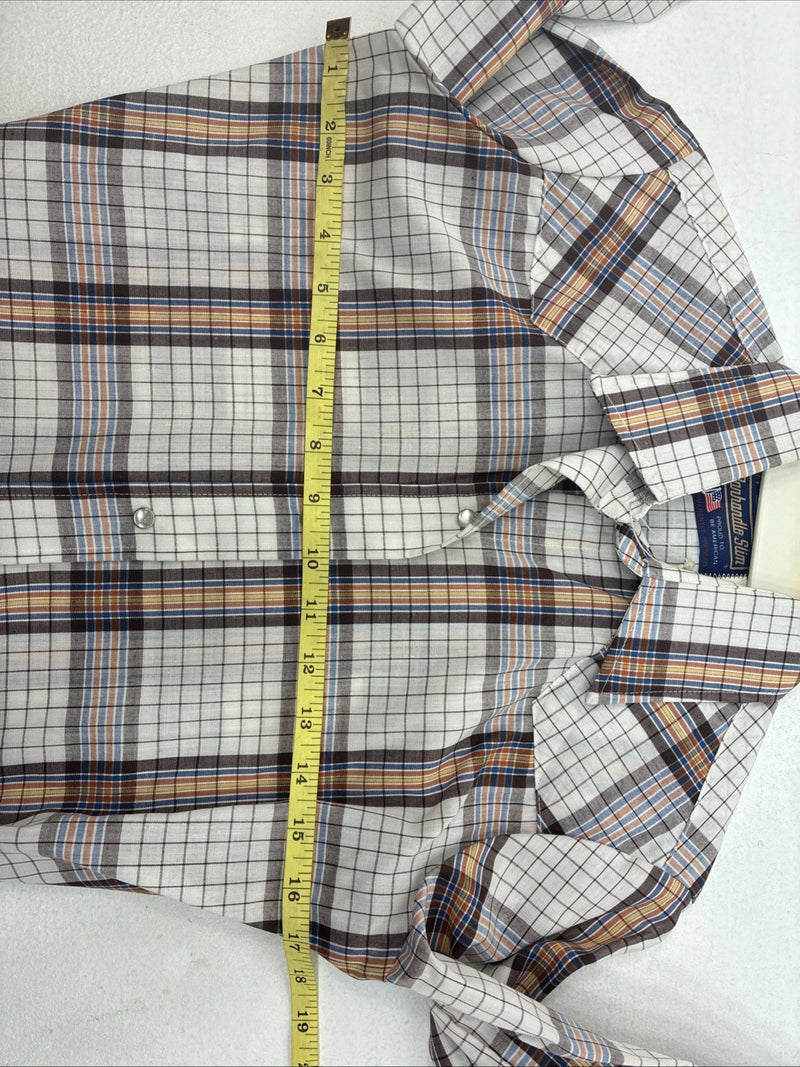 New Women’s Panhandle Slim Brown Plaid Long Sleeve Pearl Snap 8/30 GG-6