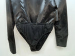 New Women’s Black Congress Classics Long Sleeve Zip Up Body Suit M 3B-114
