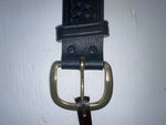 New Black Genuine Leather Chambers Tooled 50” Belt #7059 NN-124