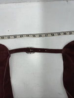 New Burgundy Congress Leather Show Chaps Adjustable Waist 31” N-23