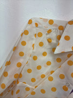 New Women’s Panhandle Slim Yellow Polkadot Long Sleeve Pearl Snap Size 35 KK-8