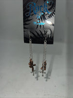 New Women’s Rock 47 Copper Silver Multi Cross Dangle Earrings. ER2664R47 A-72